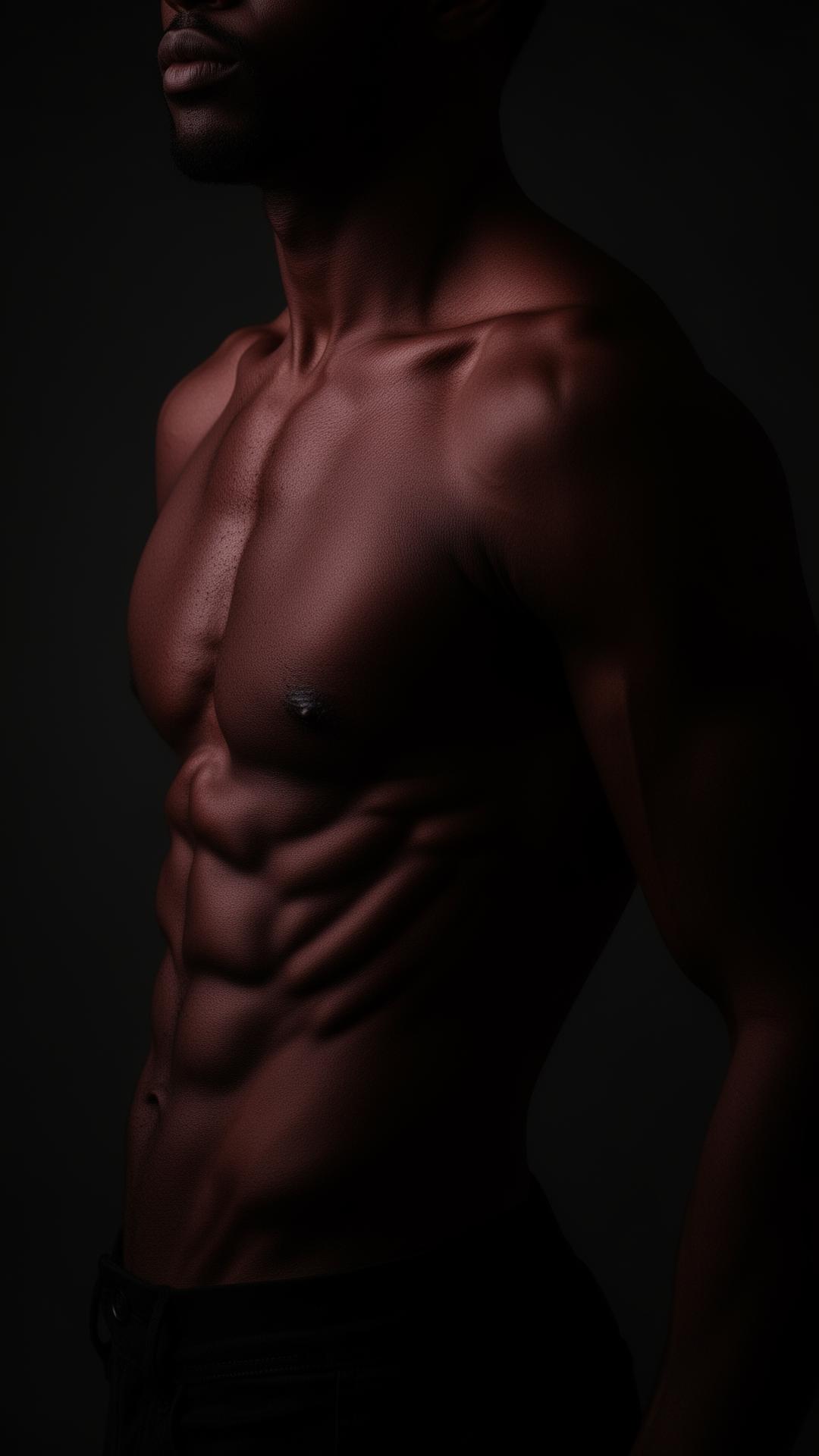 Lean torso in chiaroscuro